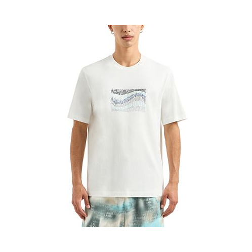 A|X Armani Exchange Mens Cotton Wave Logo Print T Shirt