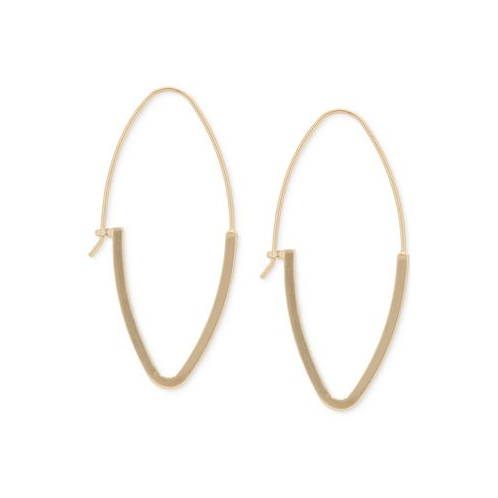 Lucky Brand Gold-Tone Elongated Hoop Earrings