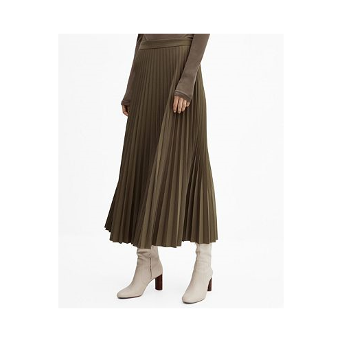 MANGO Womens Pleated Long Skirt