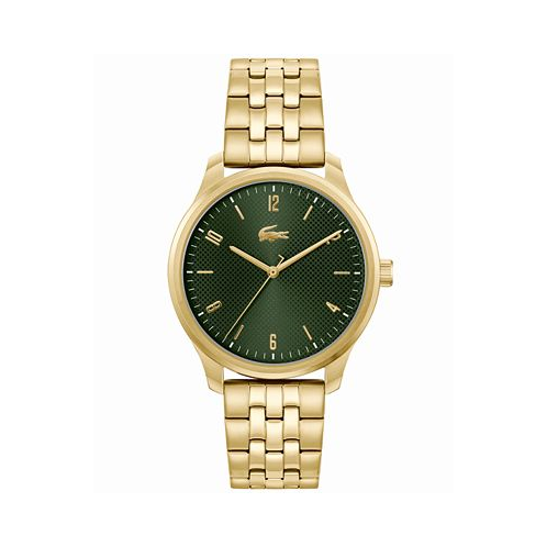 Lacoste Mens Lisbon Quartz Gold-Tone Stainless Steel Bracelet Watch 42mm