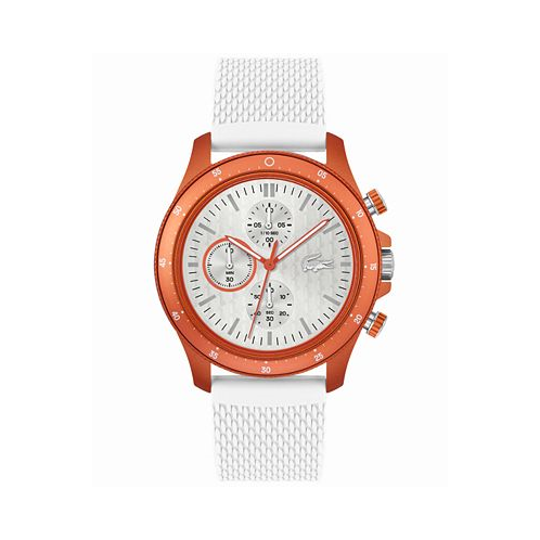 Lacoste Mens Neoheritage Chronograph White Silicone Strap Watch 42mm