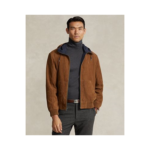 Polo Ralph Lauren Mens Reversible Suede-Taffeta Hooded Jacket