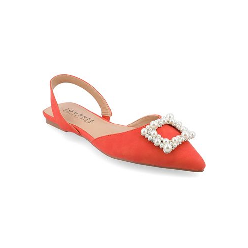 Journee Collection Womens Hannae Wide Width Embellished Flats