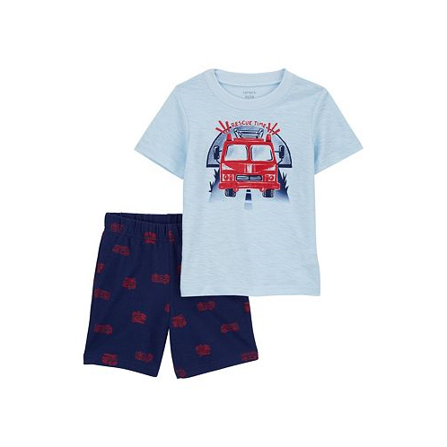 Carters Baby Boys Firetruck T-shirt and Shorts 2 Piece Set
