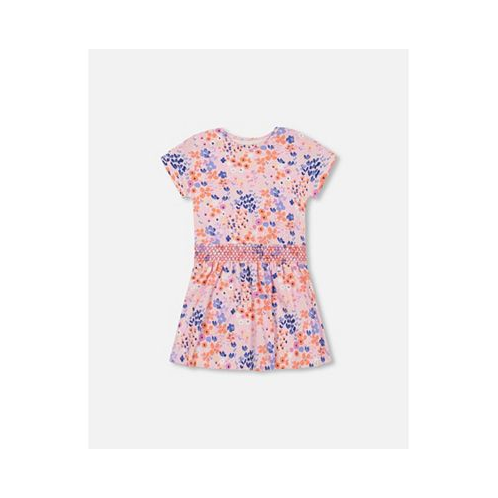 Deux par Deux Girl Organic Cotton Dress Lavender Printed Fields Flowers - Toddler Child