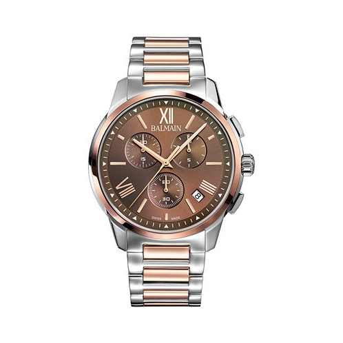 Balmain Mens Swiss Chronograph Madrigal Two-Tone Stainless Steel Bracelet Watch 42mm
