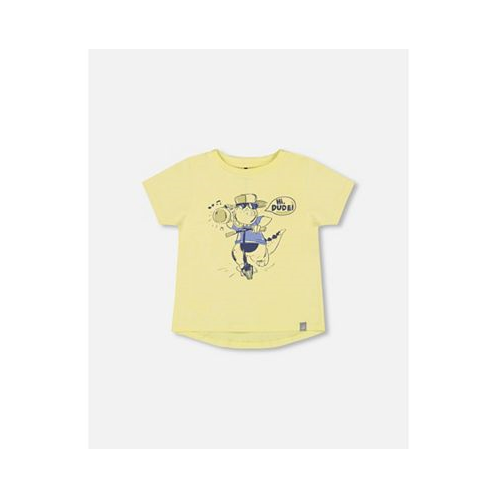 Deux par Deux Boy Organic Cotton T-Shirt With Print Lime - Toddler Child