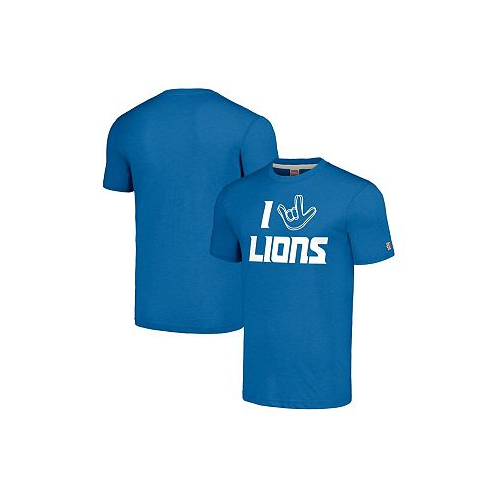 Homage Mens and Womens Blue Detroit Lions The NFL ASL Collection by Love Sign Tri-Blend T-shirt