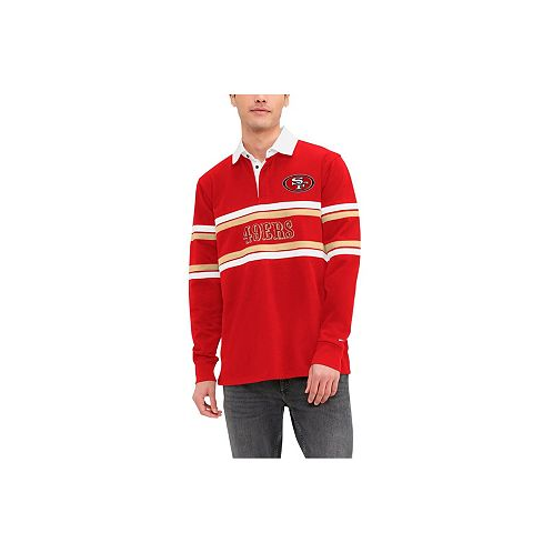 Tommy Hilfiger Mens Scarlet San Francisco 49ers Cory Varsity Rugby Long Sleeve T-shirt