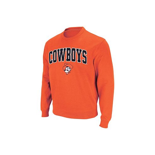 Colosseum Mens Orange Oklahoma State Cowboys Arch and Logo Crew Neck Sweatshirt
