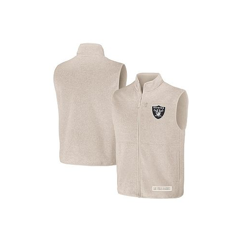 Fanatics Mens NFL x Darius Rucker Collection by Oatmeal Las Vegas Raiders Full-Zip Sweater Vest