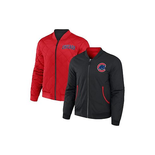 Fanatics Mens Darius Rucker Collection by Black Red Chicago Cubs Reversible Full-Zip Bomber Jacket
