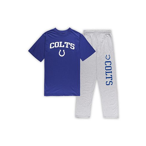 Concepts Sport Mens Royal Heather Gray Indianapolis Colts Big and Tall T-shirt and Pants Sleep Set