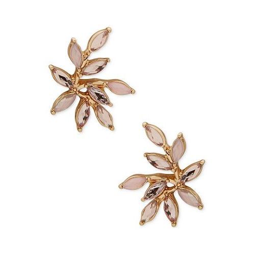 Lonna & lilly Gold-Tone Navette Stone Leaf Stud Earrings
