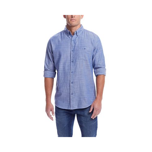 Weatherproof Vintage Mens Long Sleeve Solid Cotton Twill Shirt
