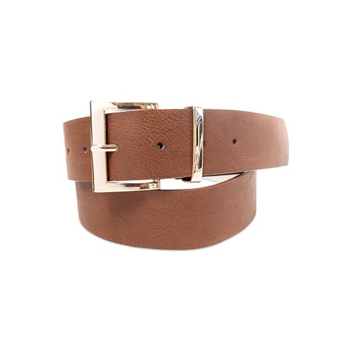 On 34th Womens Square-Buckle Faux-Leather Belt