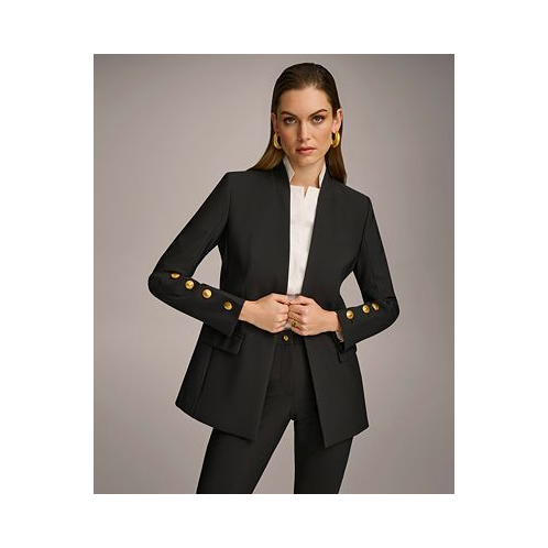 Donna Karan Womens Button Sleeve Blazer