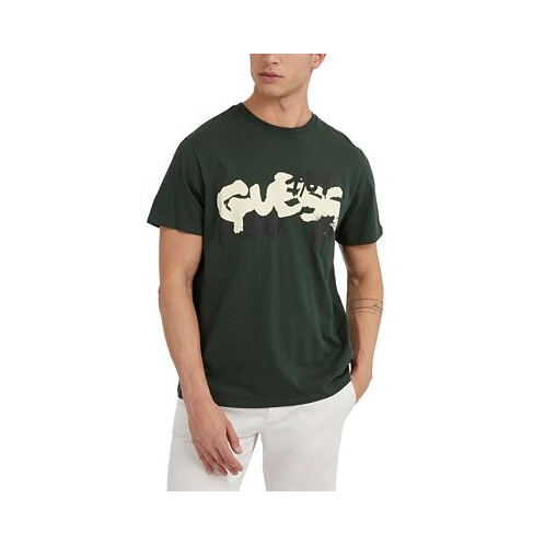 GUESS Mens Eco Raised Graffiti Logo Print T-Shirt