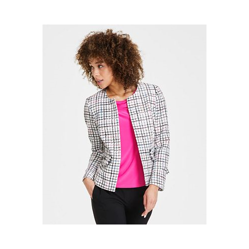 Kasper Womens Tweed Fringe Jacket