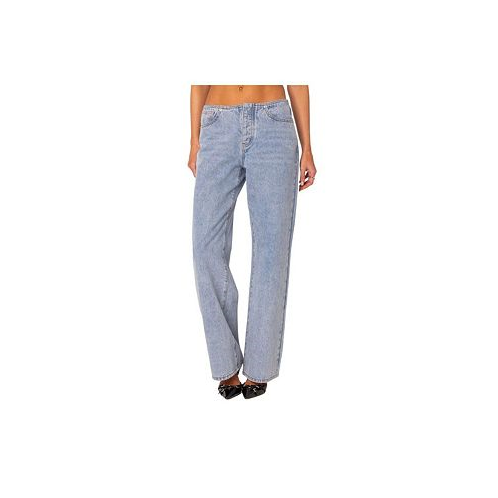 Edikted Womens No Waistband relaxed jeans