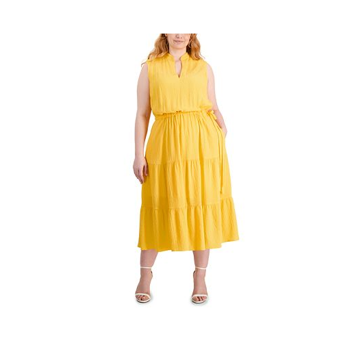 Anne Klein Plus Size Sleeveless Tiered Midi Dress