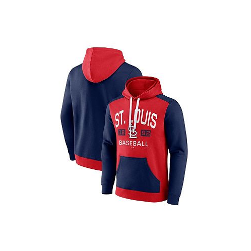 Fanatics Mens Red Navy St. Louis Cardinals Chip In Team Pullover Hoodie