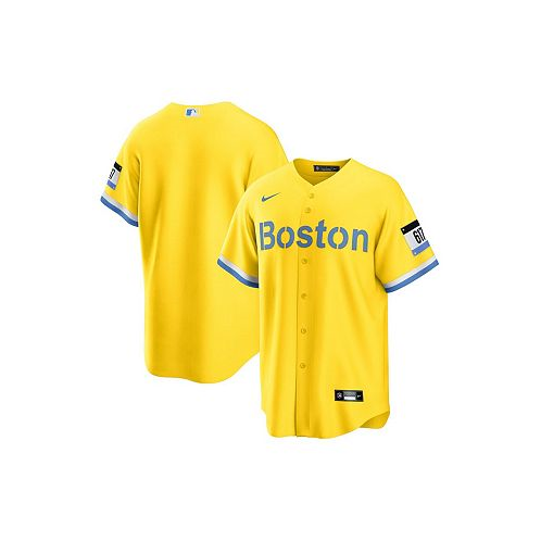 Nike Mens Gold Light Blue Boston Red Sox City Connect Replica Jersey