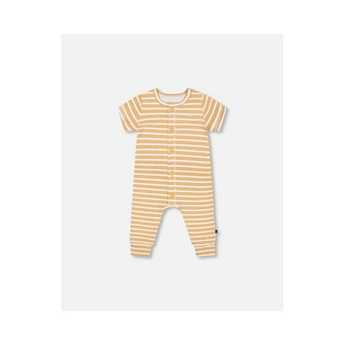 Deux par Deux Baby Boy Organic Cotton Jumpsuit Sand Stripe - Infant