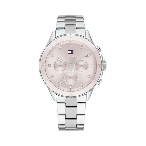 Tommy Hilfiger Womens Multifunction Silver-Tone Stainless Steel Watch 40mm