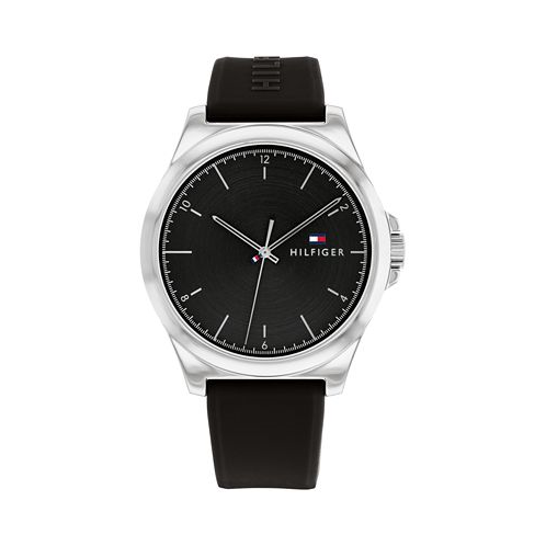Tommy Hilfiger Mens Quartz Black Silicone Watch 42mm