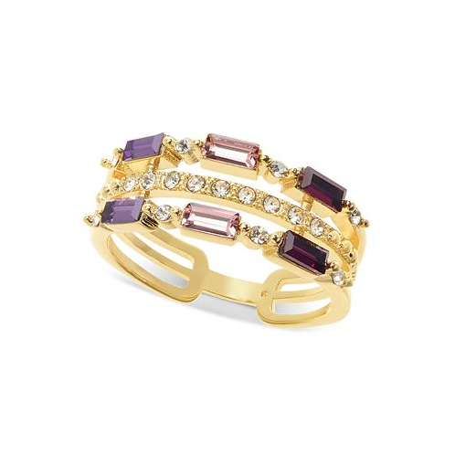 Charter Club Gold-Tone Purple Stone Multi Row Ring