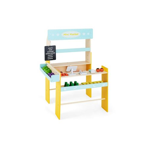 SUGIFT Kids Pretend Play Grocery Store with Cash Register and Blackboard