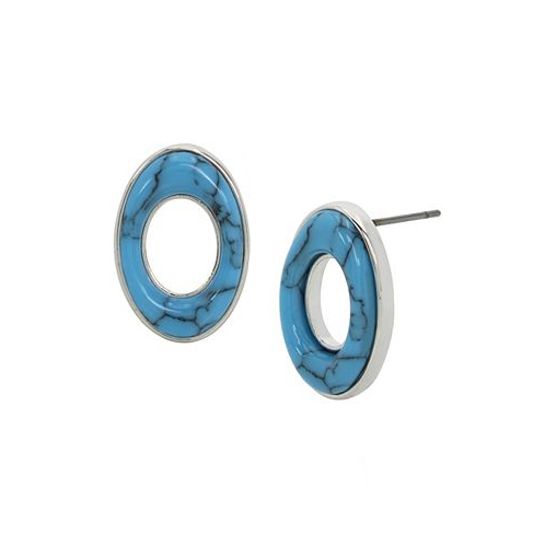 Robert Lee Morris Soho Semi-Precious Turquoise Oval Stud Earrings