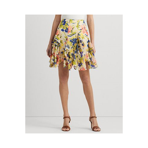 POLO Ralph Lauren Petite Ruffled Floral Miniskirt