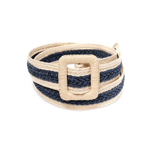 Style & Co Womens Straw Wrapped-Buckle Belt