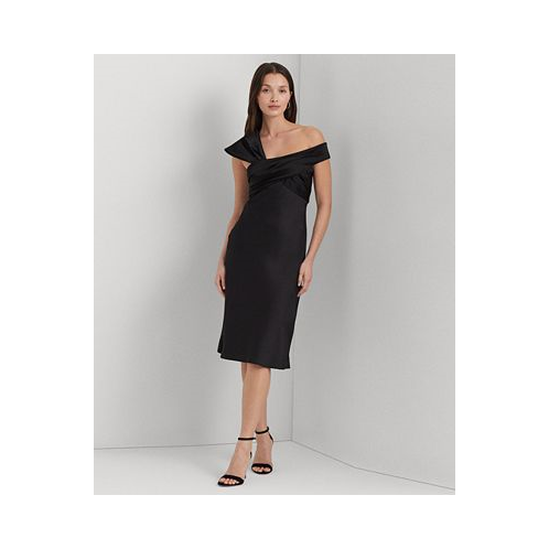 POLO Ralph Lauren Womens Asymmetric Satin A-Line Dress