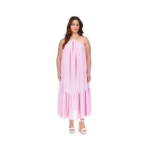 Michael Kors Plus Size Petal-Print Chain-Strap Maxi Dress