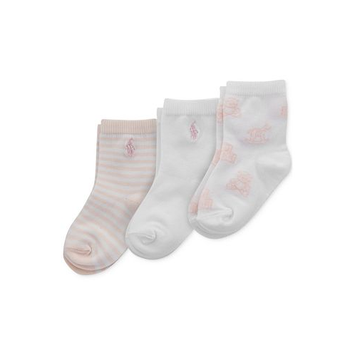 Polo Ralph Lauren Baby Girls 3-Pk. Tossed Bear Socks