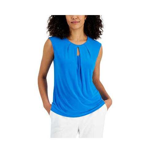 Kasper Petite Sleeveless Keyhole Top