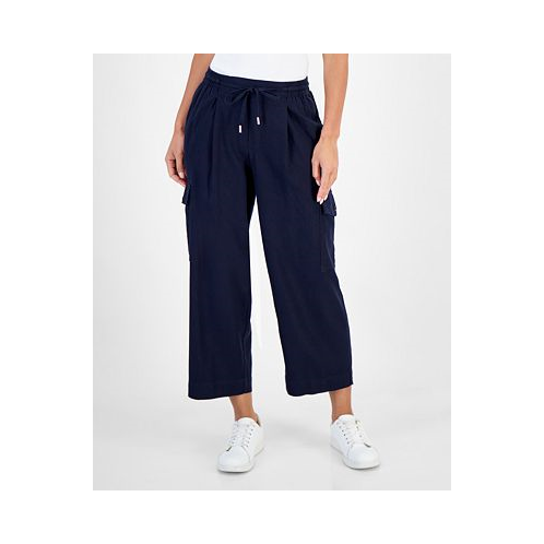 Nautica Jeans Womens Drawstring Cropped Cargo Pants