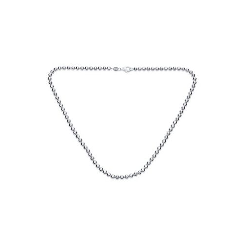 Bling Jewelry Traditional Dainty .925 Sterling Silver Petite 4MM Round Bead Station Ball Necklace For Women Teens Shinny Polished 18 Inch
