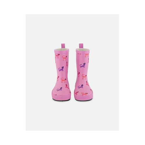 Deux par Deux Little Girls Rain Boots Pink Printed Sunglasses Cats