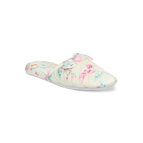 Charter Club Womens Quilted Butterfly Floral Bow Slippers