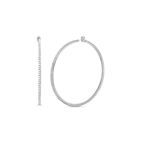 Kensie Silver-Tone Cubic Zirconia Hoop Earring
