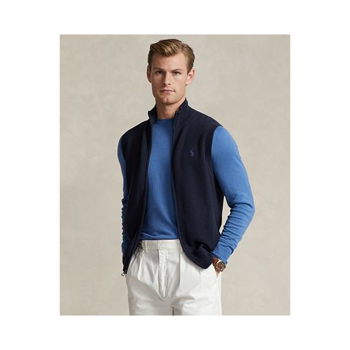 Polo Ralph Lauren Mens Mesh-Knit Cotton Full-Zip Sweater Vest