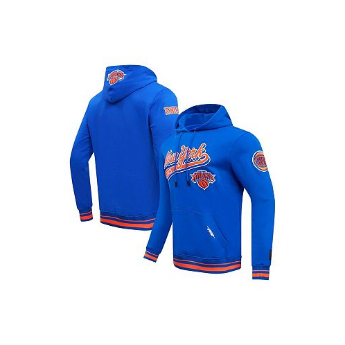 Pro Standard Mens Blue New York Knicks Script Tail Pullover Hoodie