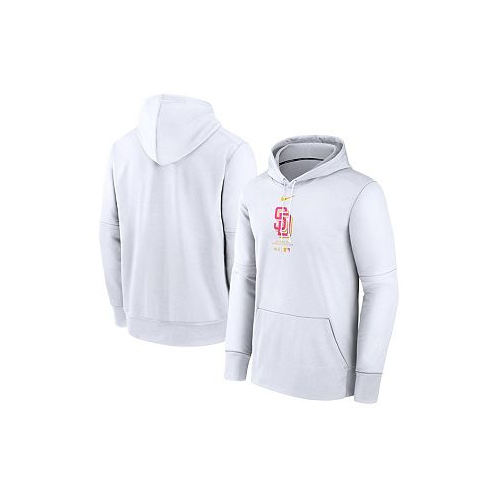 Nike Mens White San Diego Padres City Connect Practice Performance Pullover Hoodie