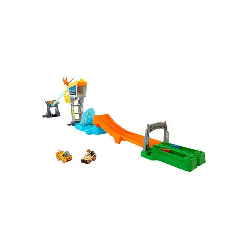 Hot Wheels RacerVerse Jurassic World Blues Raptor Rush Track Set with 2 Toy Die-Cast Vehicles