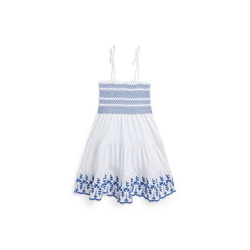 Polo Ralph Lauren Toddler and Little Girls Smocked Eyelet Cotton Jersey Dress