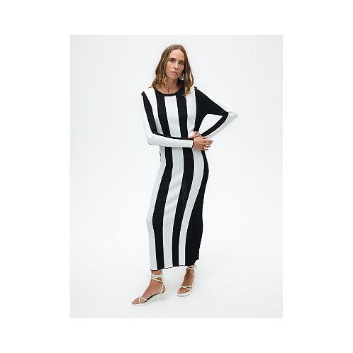 NOCTURNE Womens Striped Long Dress